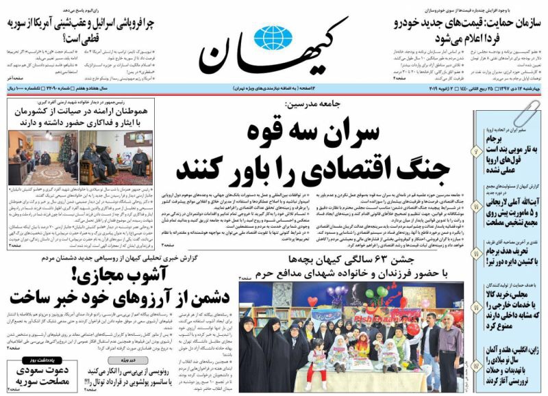 مانشيت طهران: تخوف من الانتخابات الرئاسية القادمة 2