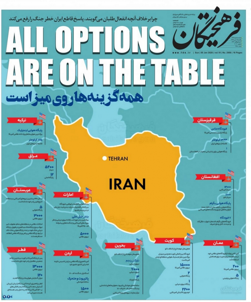 مانشيت إيران: ترامب وضع العالم على شفا حرب محتملة 1