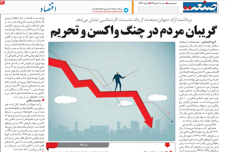 مانشيت إيران: الإيرانيون بين كورونا والتلوث والأزمات الاقتصادية 7